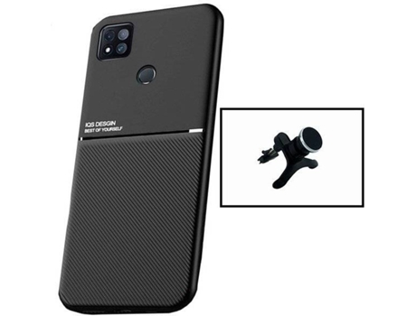 Kit Funda Magnetic Lux y Soporte Magnético de Coche Reforzado Xiaomi Poco C31 PHONECARE Negro