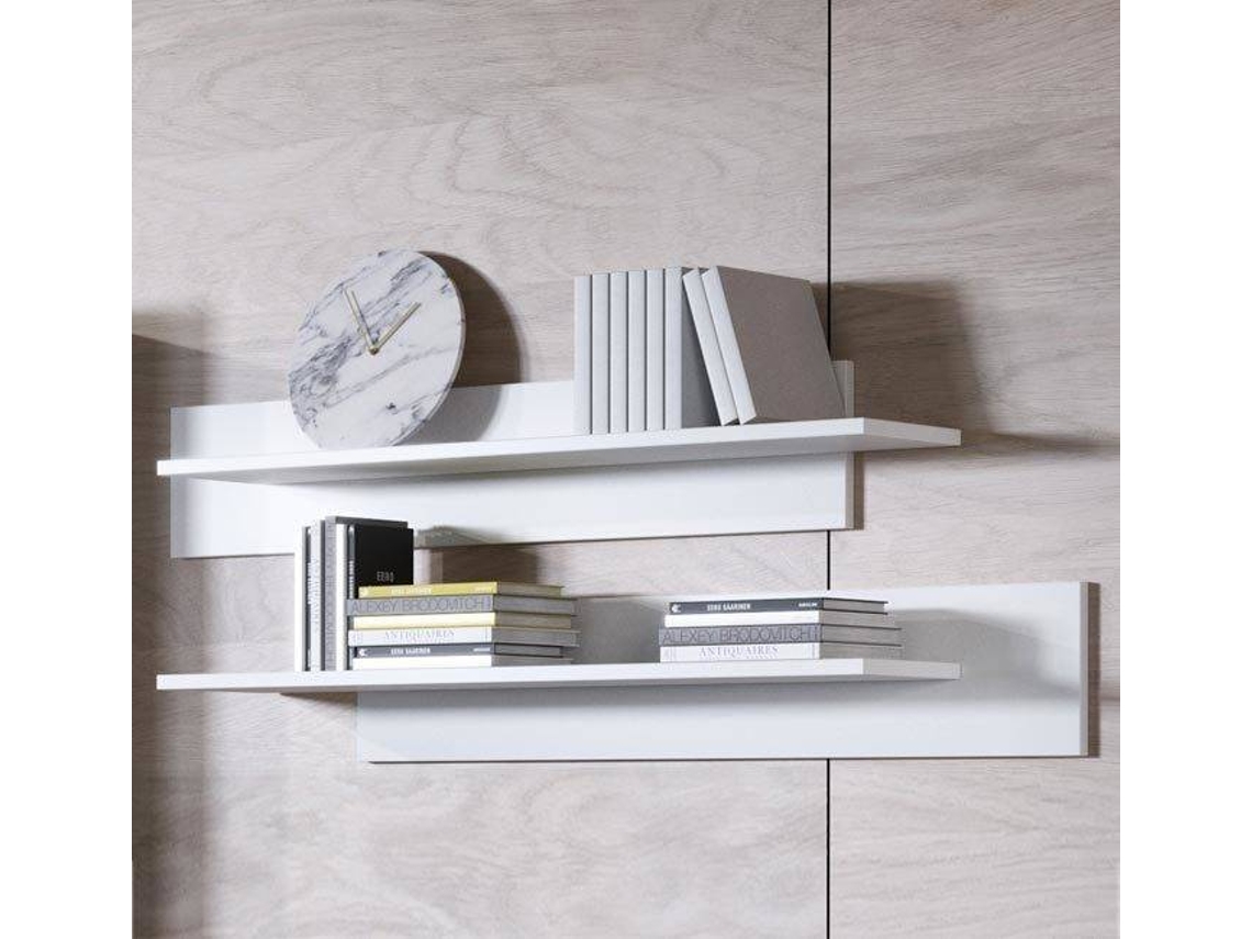Conjunto 2 Estanterías de Pared MÓVEIS BONITOS Luke (Blanco - 100x20x20 cm)