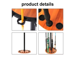 Soporte giratorio de madera para cañas de pescar