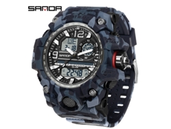 Reloj Electrónico De Moda (camuflaje Blanco Y Negro) Con Acabado Luminoso, Resistente Al Agua, A Prueba De Golpes Y Con Alarma.