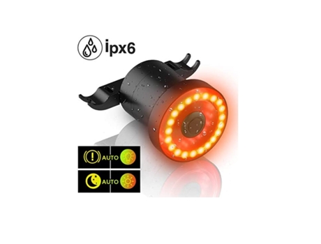 Luz trasera para bicicleta Luz trasera para bicicleta Led Ultra brillante Usb recargable Luz trasera roja para bicicleta - Negro ENZONS