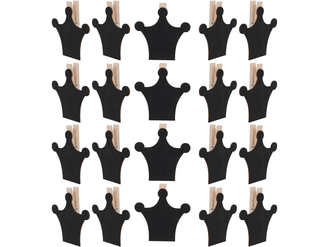 50 Mini Clips De Madera Con Forma De Corona Para Pizarra, Reutilizables.