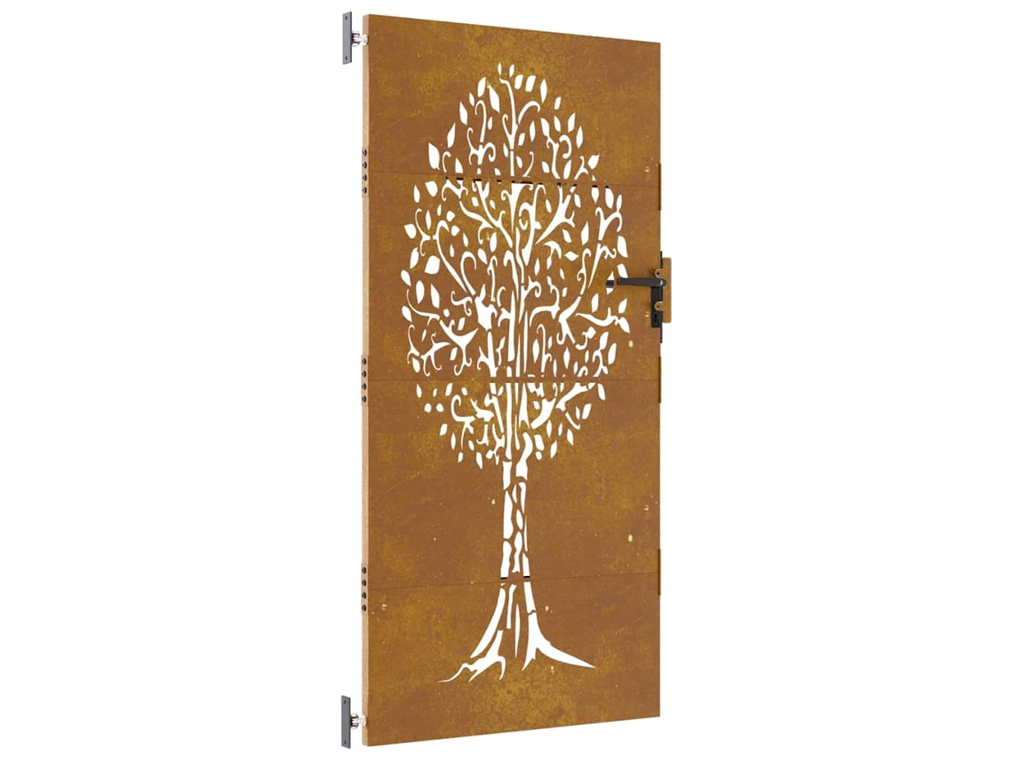 Maison Exclusive - Puerta De Jardín Acero Corten Diseño Árbol 85x175 Cm