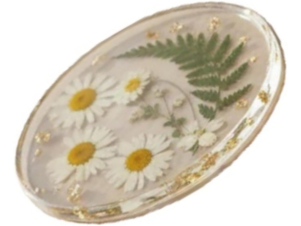 Posavasos Acrílicos Flores Prensadas, Resistentes Agua, Cojín Para Taza Decoración Esencial Mesa