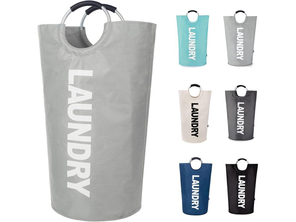 Bolsa Para La Ropa Sucia Con Asas Acolchadas, Impermeable, Plegable, Cesta Para La Ropa Sucia Para El Baño, Lavandería, Universidad, Gris Claro