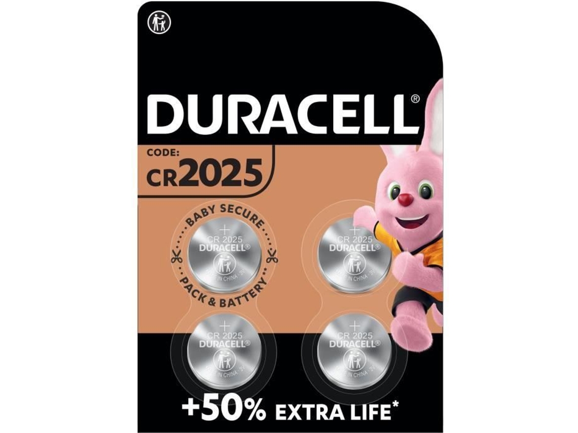Baterías Tipo Moneda de Litio DURACELL Specialty 2025 3V Paquete con 4 Dl2025/Cr2025