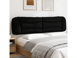 Cabecero De Cama Acolchado Tela Negro 200 Cm