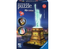 Puzzle 3D RAVENSBURGER Estatua de la Libertad NY: Night Edition (Edad Mínima: 10 - 108 Piezas)