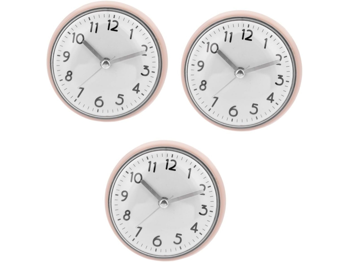 Reloj de pared con ventosa de 3 piezas, resistente al agua, para baño, tocador, cocina, silencioso y sauna, fabricado por Gokoco