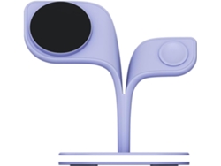 Estación De Carga 5 En 1, Soporte Con Cable, Luz Nocturna Led, Compatible Con Múltiples Dispositivos Y Teléfonos Universales (morado)