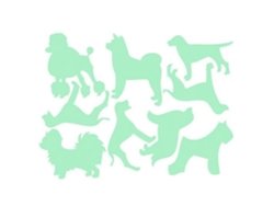 Baok - Adhesivo de pared luminoso para decoración del hogar con estampado de perros, reutilizable para sala de estar y habitación infantil.