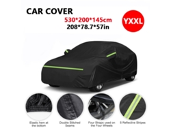 Funda impermeable para coche con protección solar, universal, con puerta lateral con cremallera y bandas reflectantes (talla Y-XXL) Cuich