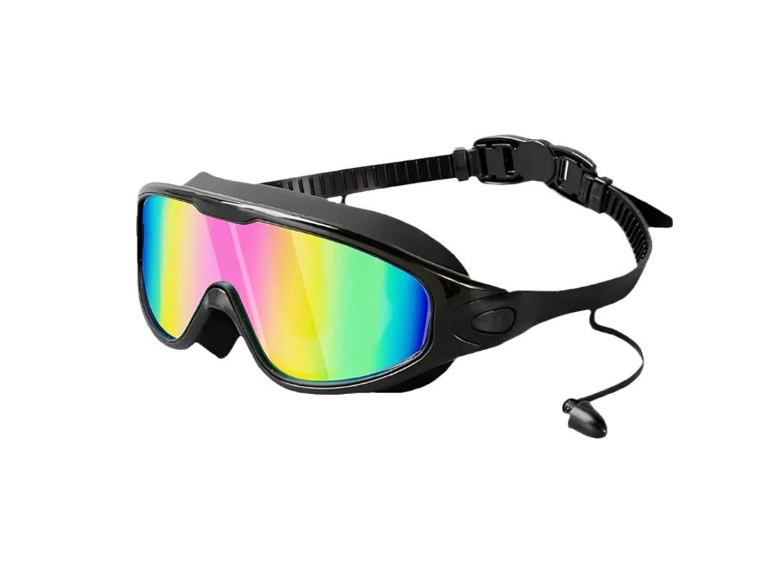 Gafas de natación antivaho 2000c - Modelo con auriculares intrauditivos - Negras con detalles rosas (en caja)