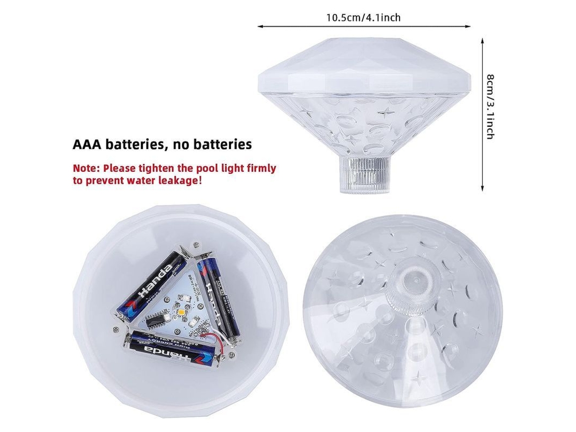 2026-22067-luz Led Sumergible Impermeable Ip68 Con 7 Modos Luz Multicolor Control Remoto Para Piscina Bañera Acuario