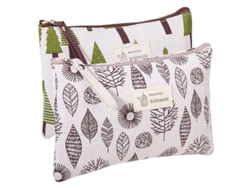 2026-2 Bolsas De Maquillaje Divertidas Para Mujer Cute Bolsa Cosmética De Lona Con Diseño De Árboles Y Hojas