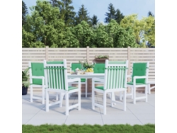 Cojín Silla Jardín Respaldo Bajo 6 Uds Tela Oxford Verde