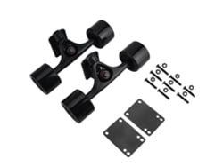 2 Piezas De Ejes De Skateboard Con Cubre Amortiguador De Rueda, Rodamiento Y Accesorios (eje Negro, Rueda Negra)
