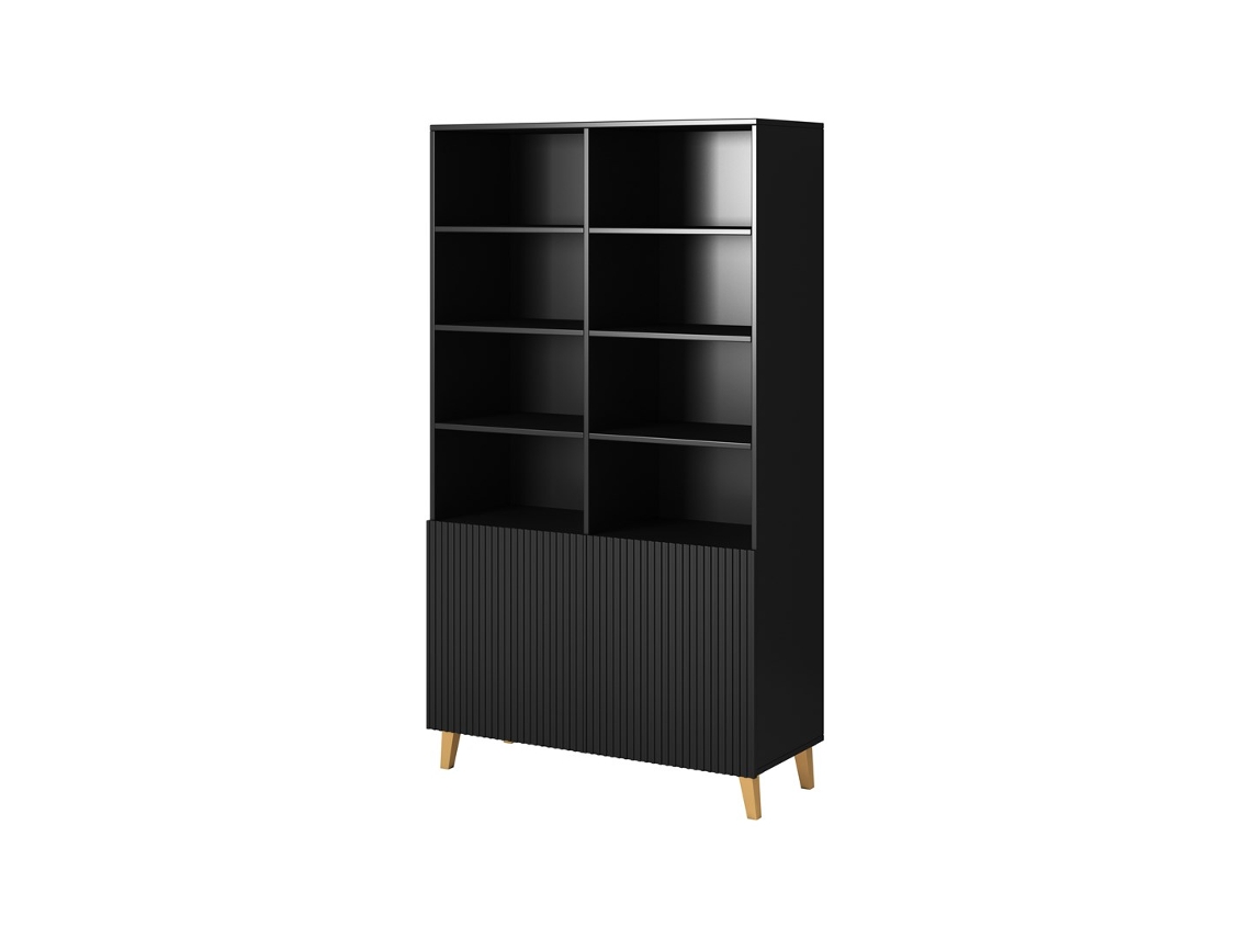 Librería Pafos 100x40x176,5 cm Negro Mate Cama Furniture