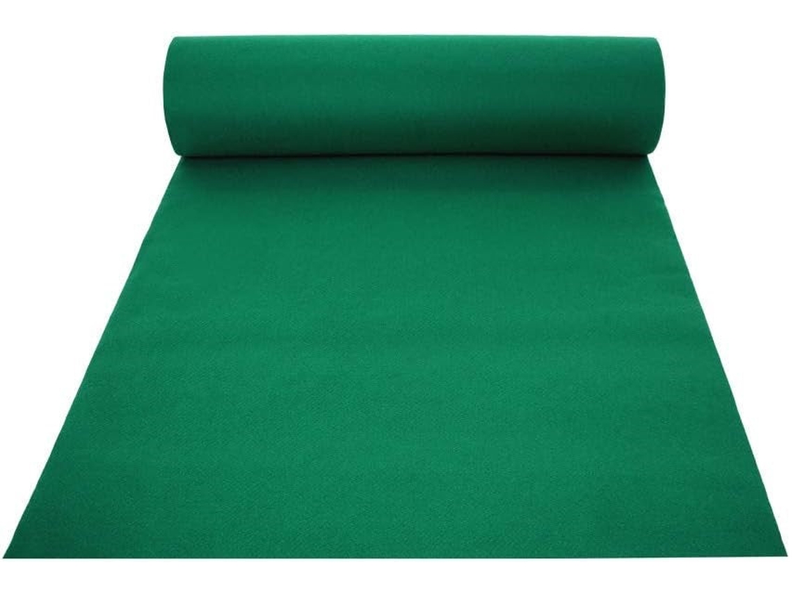 Alfombra verde tipo pasillo para uso interior/exterior, 1 x 30 m