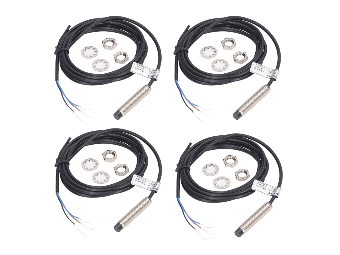 Juego De 4 Interruptores De Proximidad Inductivos De 8 Mm, Pnp, 3 Hilos, Nc, Ip67, 6-36 V Cc