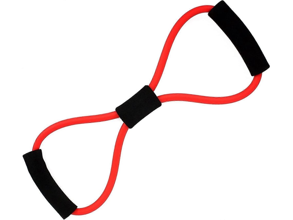 Rebe-banda De Resistencia Para Ejercicios Fitness Con Agarres De Espuma Y Sistema De Bloqueo Central Talla 40x13cm Rojo