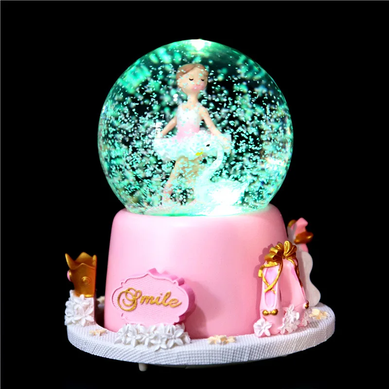 (estilo 2) Caja De Música Con Bola De Cristal De Bailarina, Regalo De San Valentín