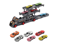 Camión Transportador De Juguetes Con 6 Mini Coches, Conjunto Plegable De 3 Capas Para Niños