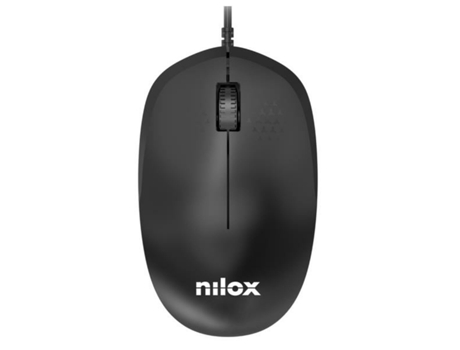 Ratón NILOX MOUSB1012 (Negro - USB)