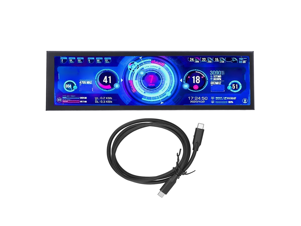 Caja Portátil De Pantalla Secundaria Ips De 8.8 Pulgadas Para Pc Para Mostrar La Temperatura De Cpu Y Gpu