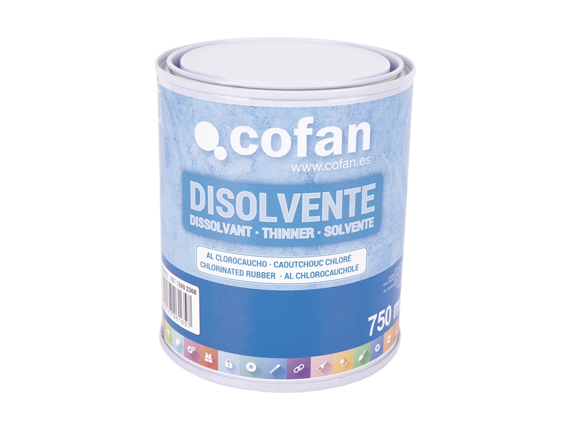 Cofan Disolvente Clorocaucho | Diluyente Para Resinas Acrílicas Termoplásticas | Alta Compatibilidad Y Brochabilidad | Capacidad 750 Ml