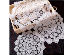 6 Manteles Individuales Redondos De Encaje De Algodón Blanco, Decorativos Para Fiestas En Casa (20 Cm)