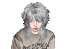 Peluca corta estilo mullet gris plata para hombre, con flequillo, estilo Rosewell High Jellyfish Head.