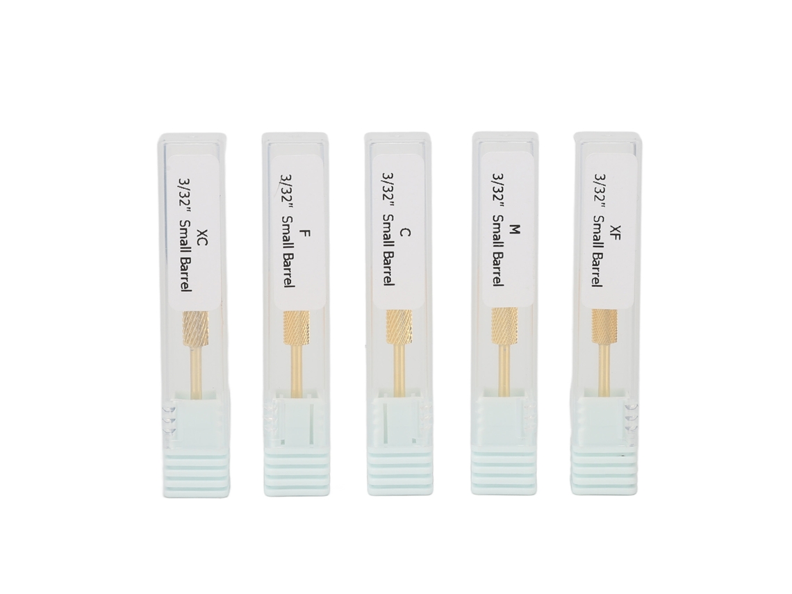 KKML-5 Brocas de acero de tungsteno para uñas, ideales para manicura, pedicura, pulido y lijado. Color dorado.