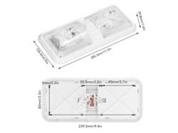 2026-as-luz Interior Led Techo Para Rv Barco 2 Dome 600lm 12v Interruptor 3 Vías Luz Blanca 4000-4500k