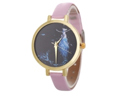 Reloj De Pulsera Sencillo E Informal Para Mujer Con Correa De Piel Sintética Y Cuarzo Rosa.