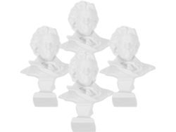 Bustos Miniatura Músicos Resina Blanca 7 Delicada Decoración Escritorio Acabado Juego 4 Piezas Estilo Clásico
