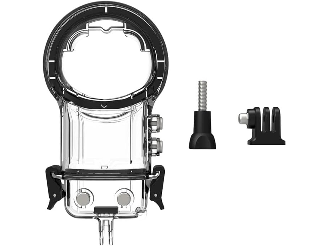 Estuche de buceo impermeable Insta360 con cristal templado, protección subacuática de 50 m, diseño compacto y transparente. SFUSHOS