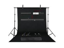Kit de soporte para fondo de fotografía, barra transversal ajustable, uso multifuncional, negro liso, 2000 x 3000