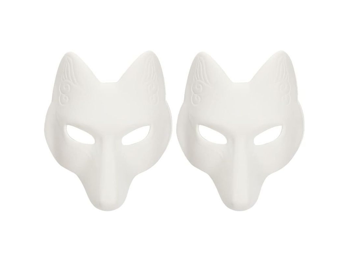 2 Máscaras De Zorro Blanco De Cuero Sintético, Ideales Para Halloween Y Fiestas De Disfraces.