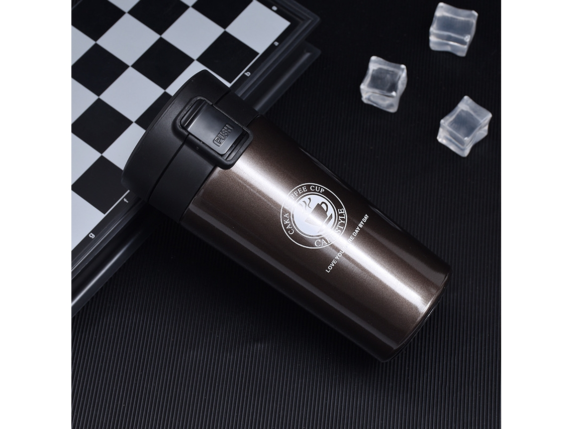 Caneca Térmica de Viagem Premium , Garrafa de Água Isolada em Aço Inoxidável, Garrafa de Água Isolada Masculina MDUG (cor Café)