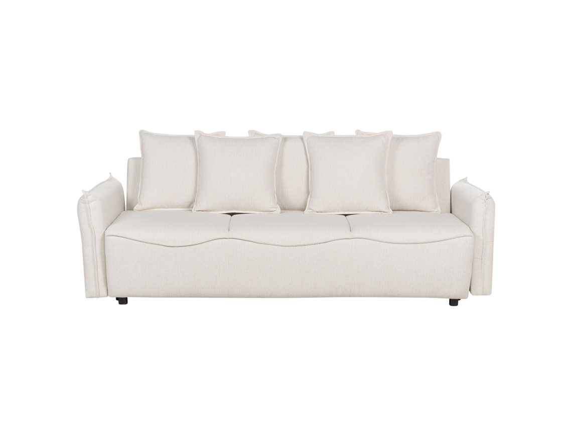 Sofá cama BELIANI Krama de Poliéster Blanco 225x93x62