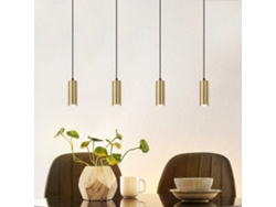 Zmh Lámpara Colgante Retro Negra De 170 Cm De Metal Con 4 Luces Led Estilo Industrial
