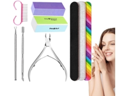 Kit D'outils De Manucure Professionnels - Lime A Ongles Tampon Professionnel En Acier Inoxydable