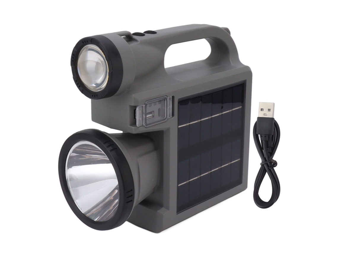 Linterna Solar Portátil Led Con Panel De Doble Cara Para Emergencias Al Aire Libre, Camping Y Caza.
