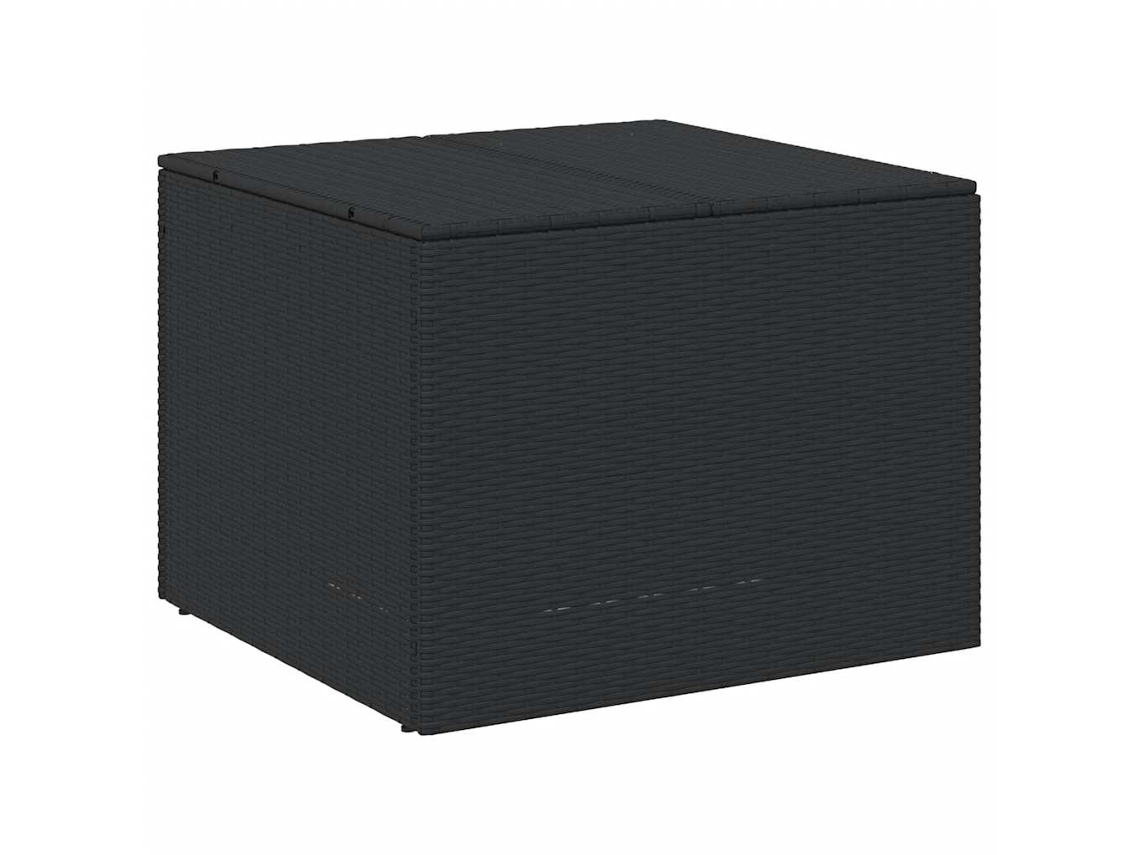 Caja de almacenamiento de jardín de mimbre de 291 l, color negro, EXCLUSIVA DE LA CASA