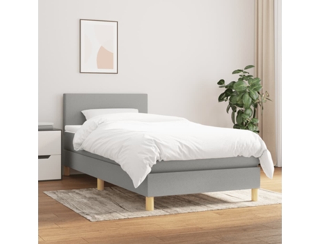 Cama con somier VIDAXL (Gris - Tela - 193 x 90 x 88 cm)