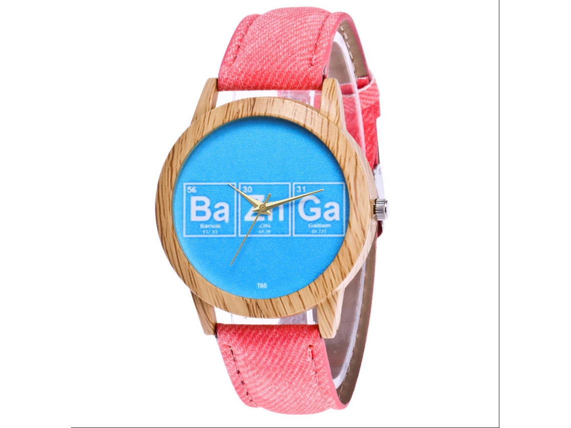 Reloj De Pulsera Unisex De Cuarzo Con Correa Vaquera, Letras Rosas Sencillas, Zhoulianfa