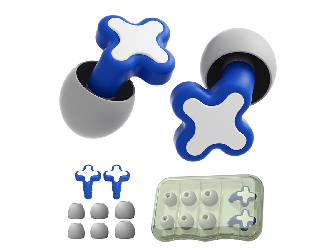 Tapones De Silicona Impermeables Anti-ruido, Para Natación, Sueño, Estudio Y Trabajo - V-reel - Qt19 - Azul