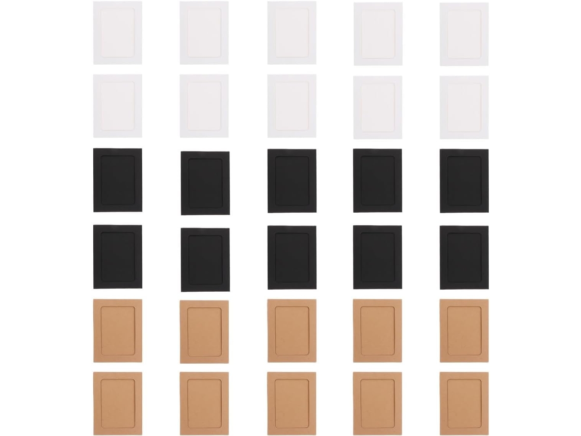 30 Marcos Fotos Papel Colgar Pared Paquete Combinado 5 Pulgadas Blanco Negro Kraft Natural Decoración Diy