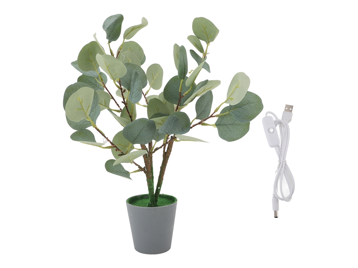2026-árbol De Eucalipto Artificial Con Luces Led Para Mesa, Planta En Maceta Usb Para Decoración Interior De Oficina